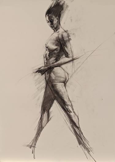 Original Abstract Expressionism Body Drawings by Kan Muftic