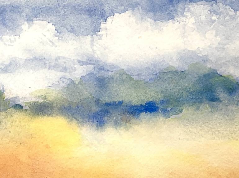 Original Painterly Abstraction Seascape Painting by rhonda roth