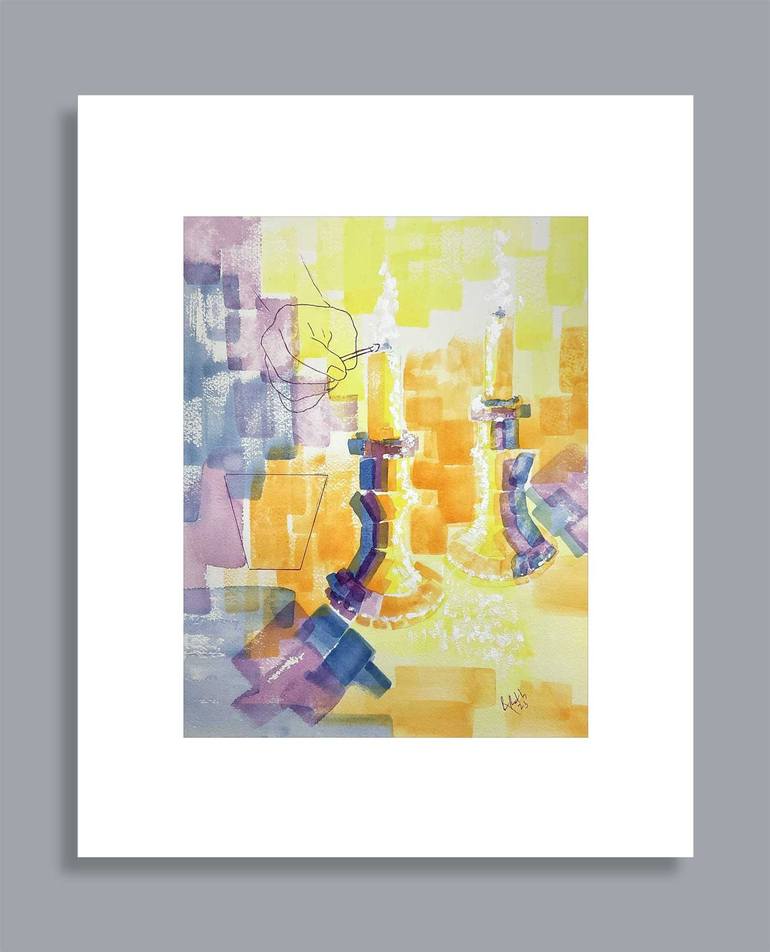 Original Painterly Abstraction Religion Painting by rhonda roth