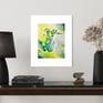 Calla Lily Leaves and Vase matted, unframed