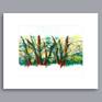 Trees Abstract with white mat