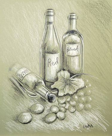 Original Still Life Drawings by rhonda roth