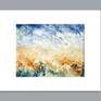Grasses, Hills, and Sky Abstract with white mat