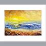 Impressionistic Seascape Sunrise with white mat