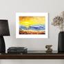 Impressionistic Seascape Sunrise matted, unframed