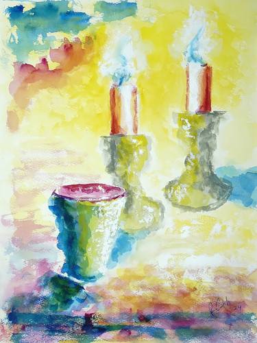 Original Impressionism Religion Painting by rhonda roth