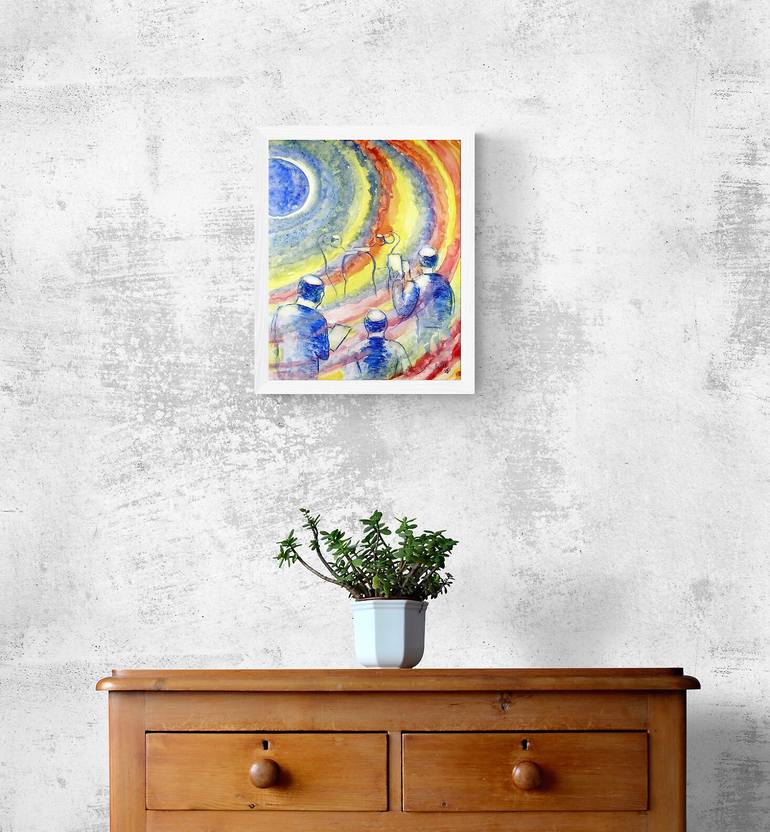 Original Abstract Expressionism Religion Painting by Rhonda Roth