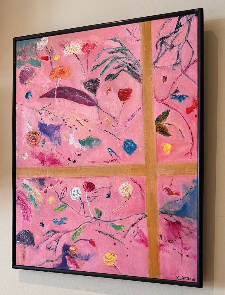 Original Abstract Expressionism Floral Painting by Kelly Arora