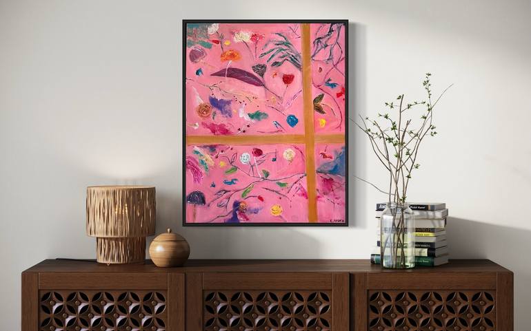 Original Abstract Expressionism Floral Painting by Kelly Arora