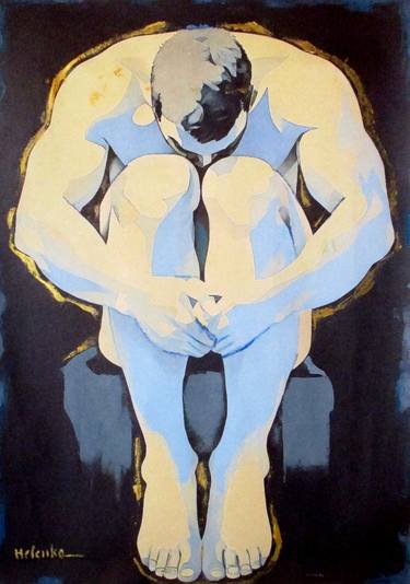Original Abstract Men Paintings by Helena Wierzbicki