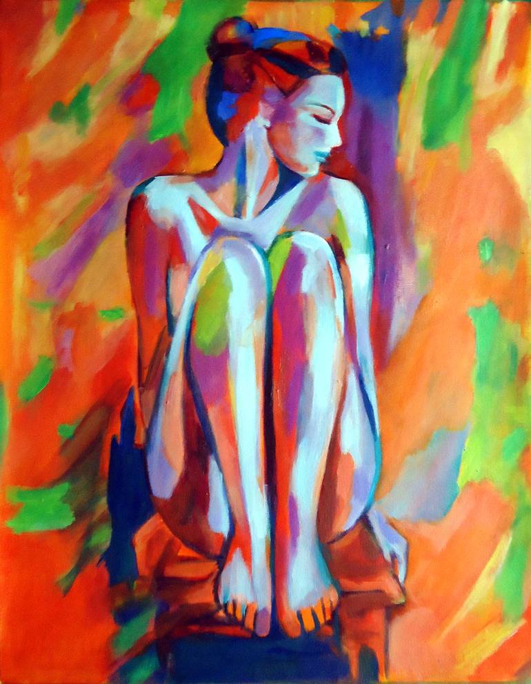 Original Abstract Nude Painting by Helena Wierzbicki