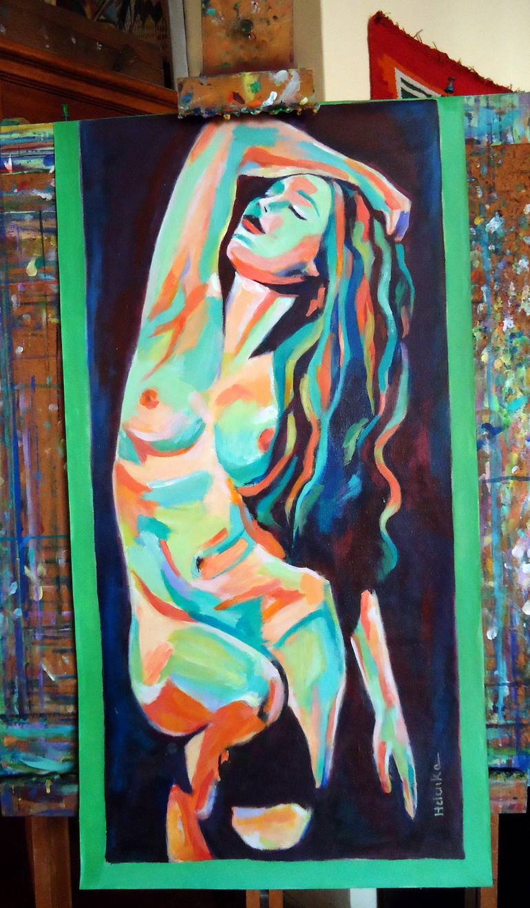 Original Abstract Nude Painting by Helena Wierzbicki
