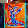 Abstract nude female artwork
Medium: Acrylic on canvas
Size: 16x20.6 in.(41x52 cm.)