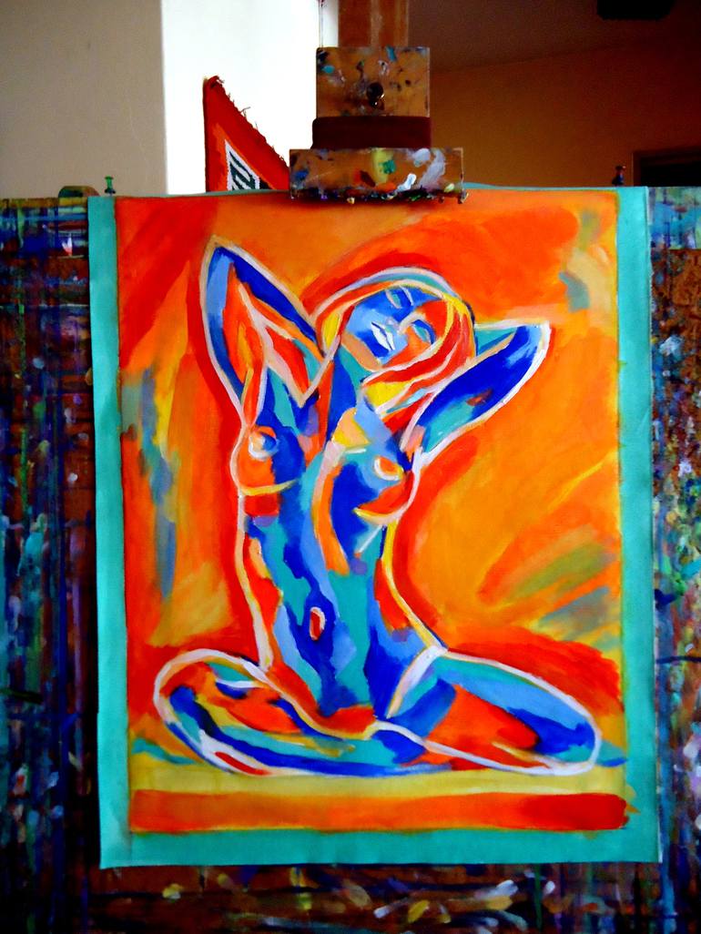 Original Abstract Nude Painting by Helena Wierzbicki