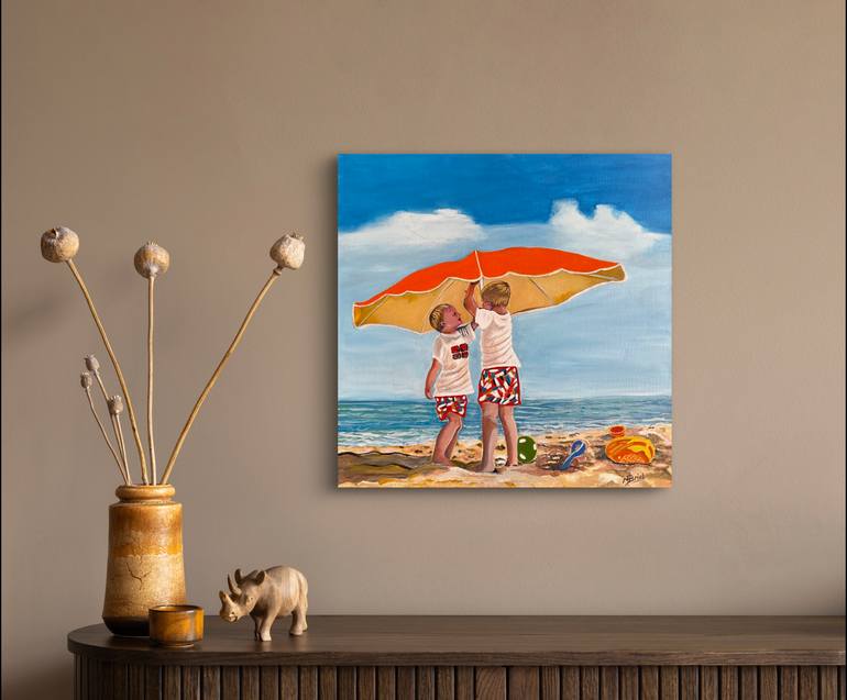 Original Photorealism Beach Painting by Moira Briel