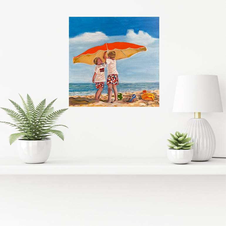 Original Photorealism Beach Painting by Moira Briel