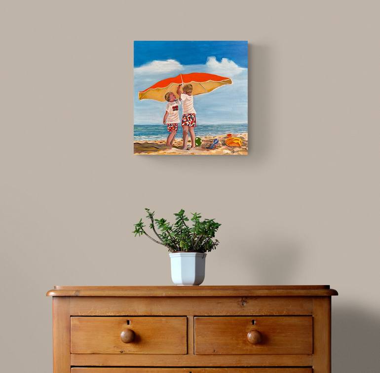 Original Photorealism Beach Painting by Moira Briel