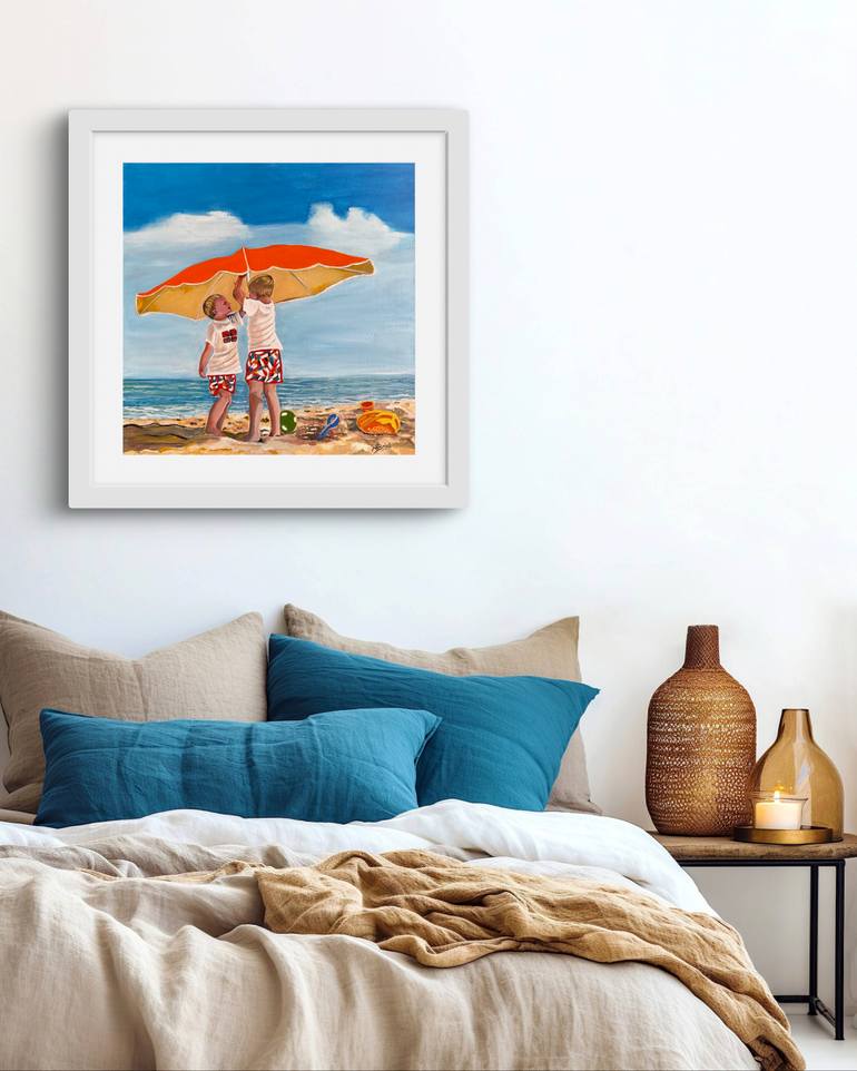 Original Photorealism Beach Painting by Moira Briel