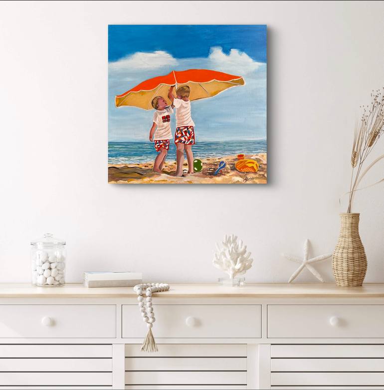 Original Photorealism Beach Painting by Moira Briel