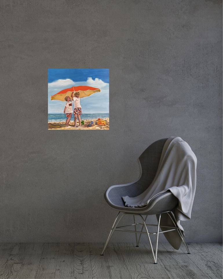 Original Photorealism Beach Painting by Moira Briel