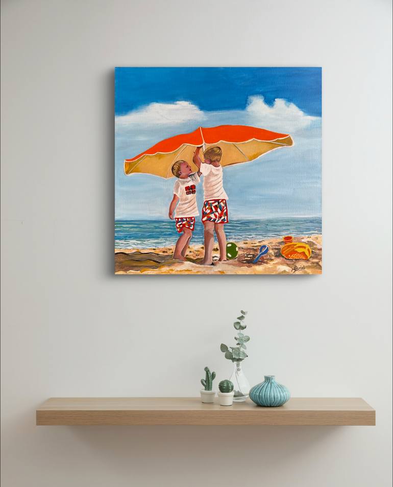 Original Photorealism Beach Painting by Moira Briel