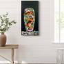 Ceramic vase with swimming fish on wall