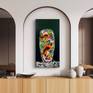 Ceramic vase with swimming fish on wall