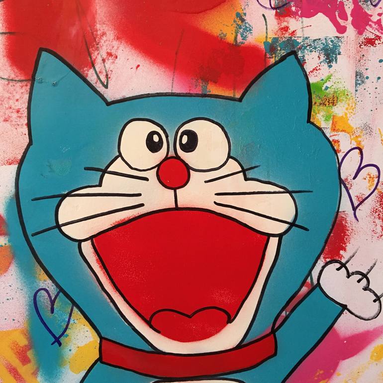 Original Street Art Cats Painting by MR SALTY