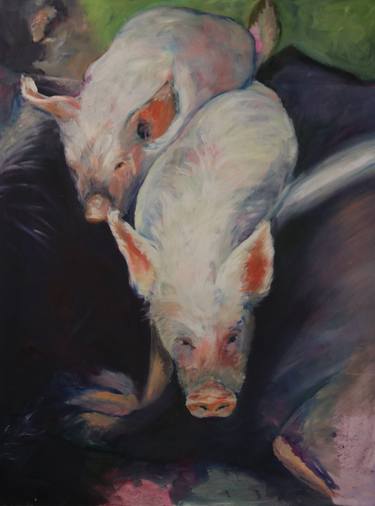 Original Figurative Animal Paintings by Christa Riemann