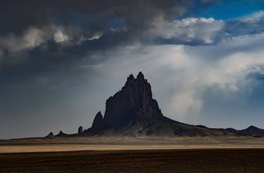 Shiprock Golden Hour in the Rain thumb