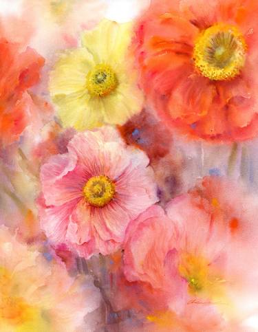 Original Impressionism Floral Paintings by Winnie Chen