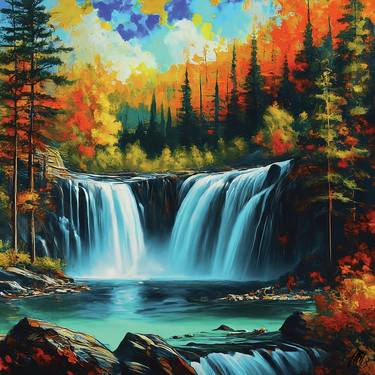 Cascading Splendor: Mesmerizing Waterfall Art thumb