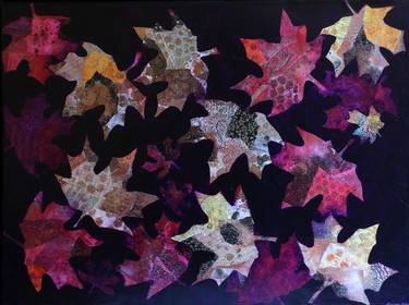 Original Abstract Botanic Mixed Media by Alison Adams