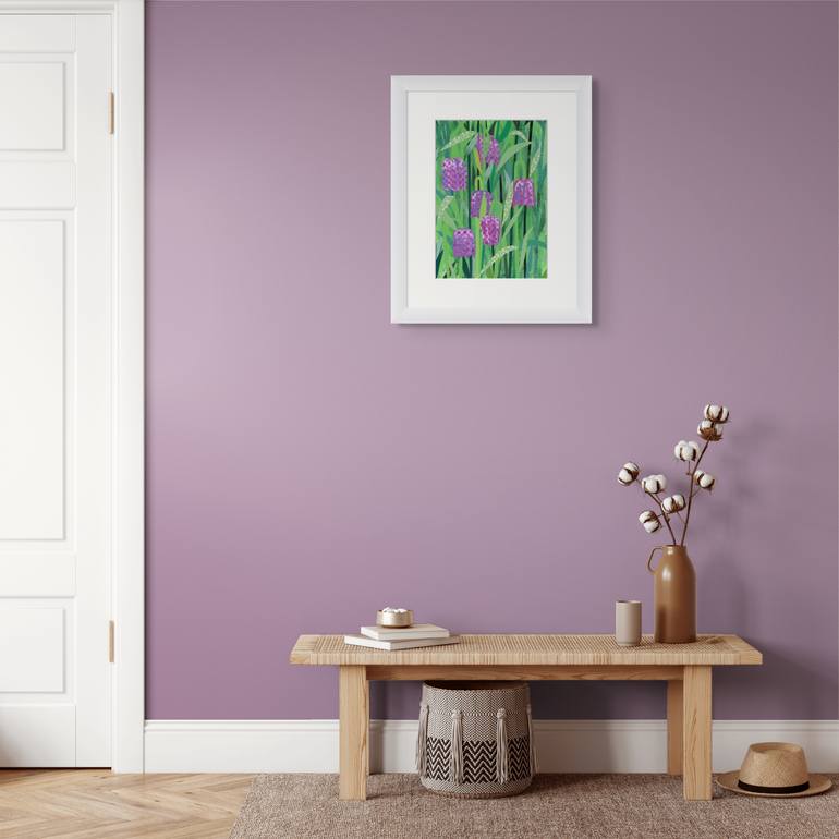 Original Contemporary Floral Collage by Alison Adams