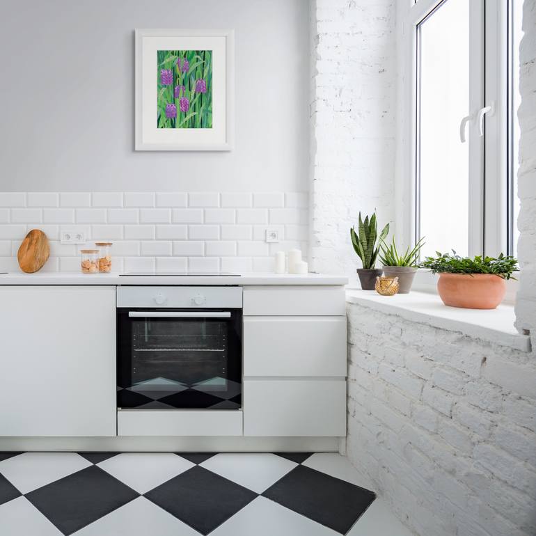 Original Contemporary Floral Collage by Alison Adams