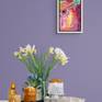 On a purple wall