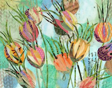 Original Modernism Botanic Collage by Alison Adams
