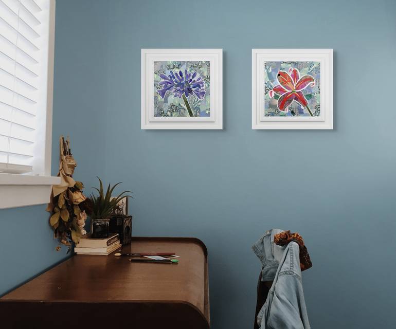 Original Abstract Floral Collage by Alison Adams