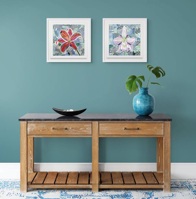 Original Abstract Floral Collage by Alison Adams