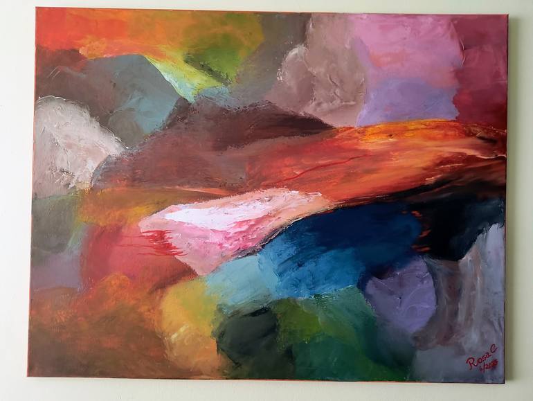 Original Abstract Expressionism Abstract Painting by Rosa Cisneros