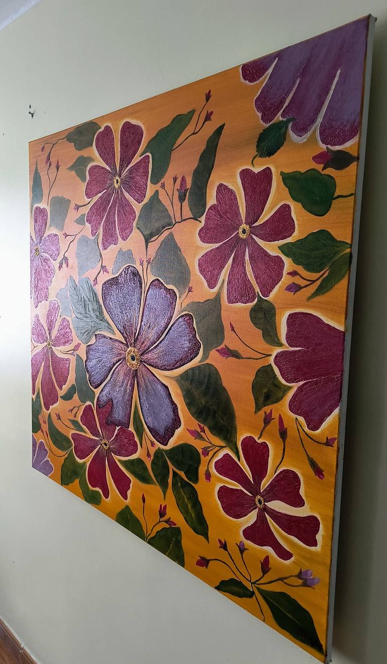 Original Art Deco Garden Painting by Rosa Cisneros