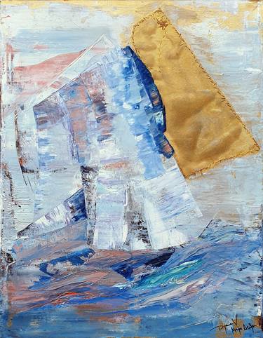 Original Abstract Boat Paintings by Egonia Art
