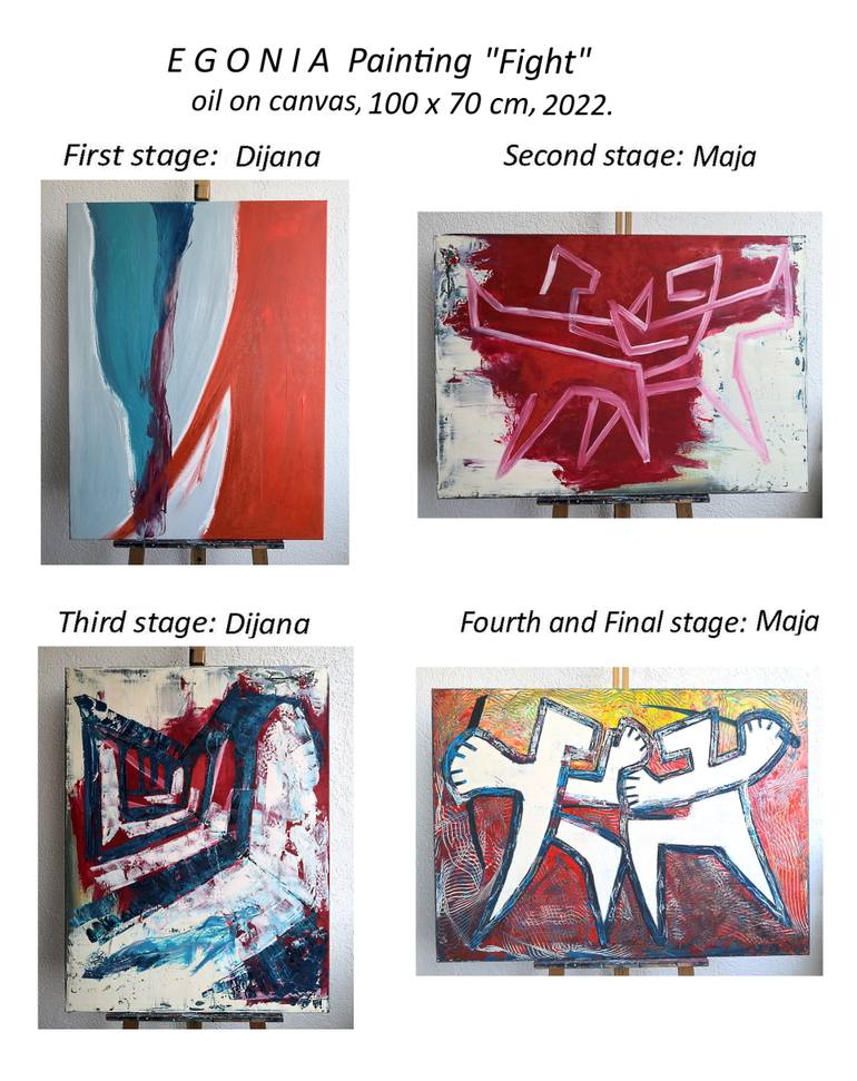 Original Abstract Expressionism Sports Painting by Egonia Art