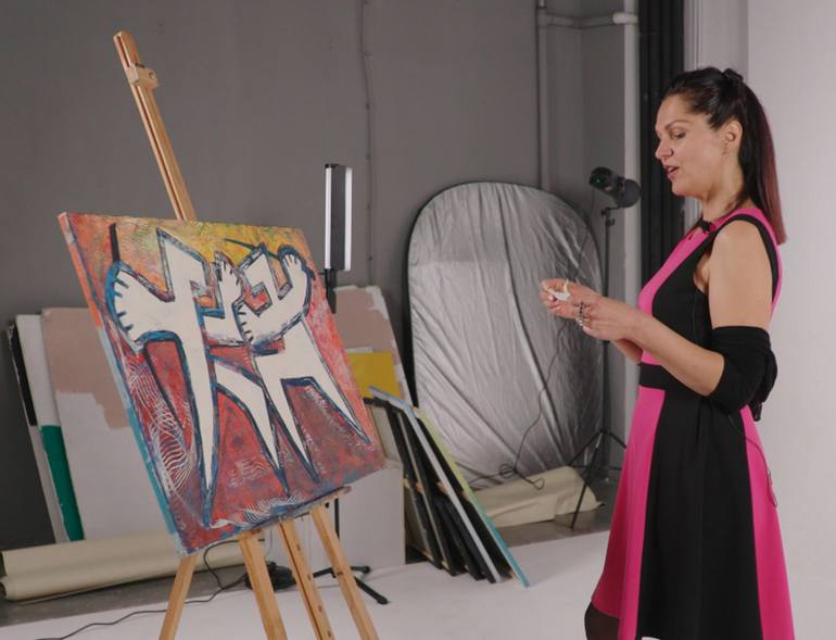 Original Abstract Expressionism Sports Painting by Egonia Art