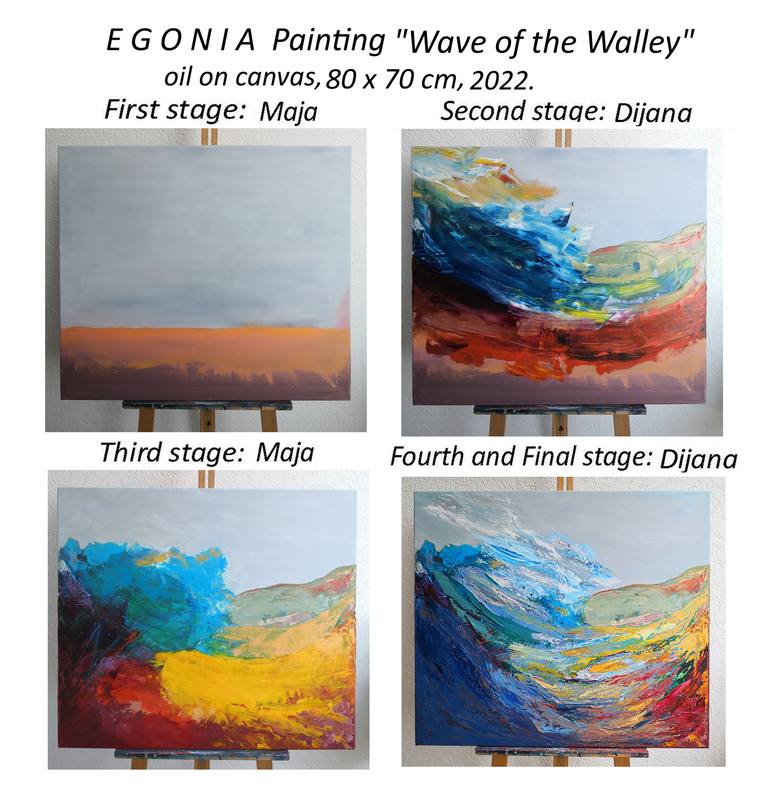 Original Abstract Landscape Painting by Egonia Art