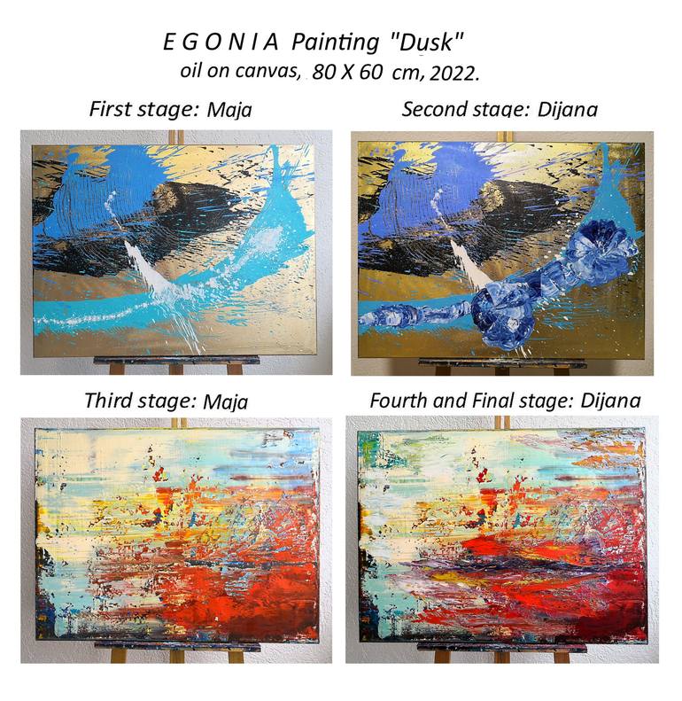 Original Abstract Seascape Painting by Egonia Art