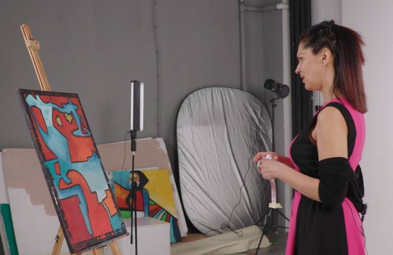 Original Abstract Water Painting by Egonia Art