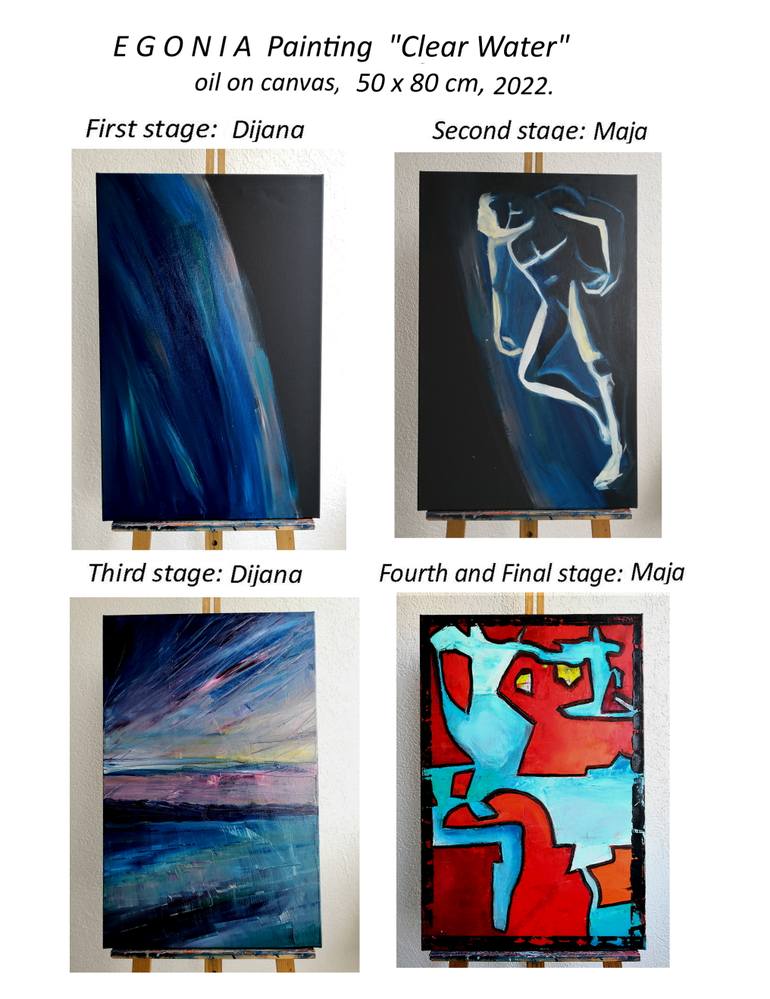 Original Abstract Water Painting by Egonia Art