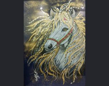 Handmade Horse Picture with Frame: Equine Elegance for Your Home thumb