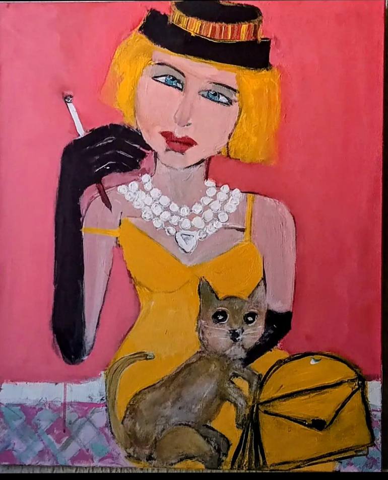 Original Abstract Expressionism Women Painting by Ben  Yezhak Levi